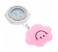 DIKACA Reloj Digital Multifunción con Alarma y Cronómetro para Enfermeras y Personal Médico Clip Retráctil Pantalla con Fecha y Semana Diseño de Silicona Forma de Nube Regalo Práctico