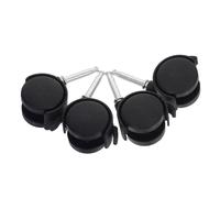 DIKACA Ruedas para Muebles de 15 Pulgadas Vástago de Plástico Juego de 4 Ruedas Giratorias Freno y Tapa Protectora Compatibles Sillas de Oficina y Escritorios Movilidad y