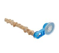 DIKACA Soporte de Madera para Pájaros con Ventosa Percha Natural para y Periquitos Juguete de Molienda para Patas Accesorio para Jaula Estimulación y Ejercicio