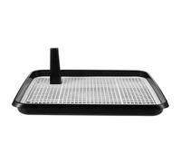 DIKACA Soporte para Almohadillas de Orina con Columna Antisalpicaduras para Perros Pequeños, Bandeja Lavable de PP Negra 45x38 Cm, Inodoro Interior para Entrenamiento y Baño Portátil