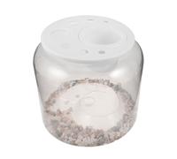 DIKACA Tanque para Tortugas Transparente con Tapa y Plataforma para Tomar el Sol, Pecera de Plástico de 400 Sustrato de Arena, Terrario para Reptiles Pequeño, Hábitat Acuático Seguro