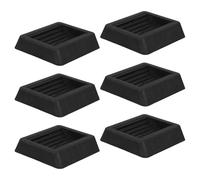 DIKACA Topes Antideslizantes para Ruedas de Muebles Negros, Copas de Goma Redondas 80x80 Mm, 6 Unidades, Protectores para Suelo Duro, Almohadillas para Patas de Silla y