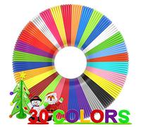 dikale - Filamento de repuesto para lápiz 3D, 30 colores, PLA, 1,75 mm, no tóxico, impresión suave