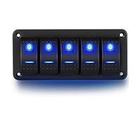 DIKAMAN Accesorios For Barcos Panel De Combinación Interruptores En Forma Barco 5 bits LED Doble Y Otra Modificación Yate RV 5P ON-Off Accesorios de herrajería Marina