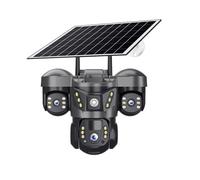 DIKAMAN Cámaras de Seguridad, 6MP Triple Lenses WiFi Solar Camera PIR Human Detection Night Vision Waterproof Security CCTV Camara Battery Video Monitor(WiFi Camera)