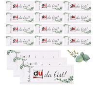 DIKARIYA 15 cajas de regalo de chocolate con texto en alemán "Schön Dass Du Da Bist Chocolate" (fieltro)