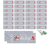 DIKARIYA 30 bombones de Navidad con texto en alemán "Dass Du Da Bist Geschenke Hülle FilzChocolate" Verpackung Schokoladenbaregel Geschenkbox für Gastgeschenke Weihnachten Party Hochzeit Geburtstag