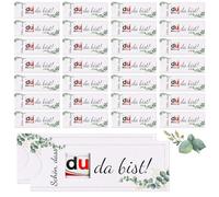 DIKARIYA 30 cajas de regalo de chocolate con texto en alemán "Schön Dass Du Da Bist Chocolate" - Caja de regalo para regalos, confirmación, boda, comunión, cumpleaños, sin chocolate