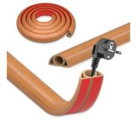 DIKARIYA Canaleta Cables Suelo Madera, 2CMx10M Canaletas para Cables, PVC Pasacables Suelo, Protector de Cables para Suelo, Salva Cables Suelo Autoadhesiva para Hogar, Oficina, Escuela, Almacén