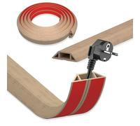 DIKARIYA Canaleta Cables Suelo Madera, 5CMx1M Canaletas para Cables, PVC Pasacables Suelo, Protector de Cables para Suelo, Salva Cables Suelo Autoadhesiva para Hogar, Oficina, Escuela, Almacén