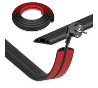 DIKARIYA Canaleta Cables Suelo Negro, 3cmx3m Canaletas para Cables, PVC Pasacables Suelo, Protector de Cables para Suelo, Salva Cables Suelo Autoadhesiva para Hogar, Oficina, Escuela, Almacén