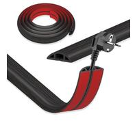 DIKARIYA Canaleta de cables negra autoadhesiva, 3 cm x 1 m, mini canal flexible para cables de suelo, puente de cable para exteriores, cubierta flexible para cables, bandeja de cable de fácil corte