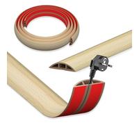 DIKARIYA Canaleta para cables autoadhesiva con aspecto de madera blanca, 5 cm x 3 m, flexible, para suelo, PVC, protección para cables de suelo, exterior, resistente a la intemperie, para oficina