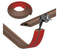DIKARIYA Canaleta para cables con aspecto de madera autoadhesiva, 3 cm x 6 m, mini canal rojo flexible para cables de suelo, puente para cables de exterior, cubierta flexible para cables, fácil de
