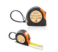 DIKARYA Regalo para Padrino Navidad, Cinta métrica con grabado, cinta métrica retráctil, mejor padrino del mundo, cinta métrica grabada de madera, regalo de cumpleaños para padrinos