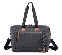 Dikaslon Bolso cambiador para bebé, bolsos de pañales tamaño grande mamá y papá, bolso de mano elegante para viaje con porta chupete y cambiador（ Gris Oscuro）