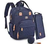 Dikaslon Mochila Cambiador, Mochila Pañalera Grande Bolsas Multifuncionales para Bebés con Cambiador Portátil, Portachupete y Correas para el Cochecito, para Mamá y Papá (Azul marino)