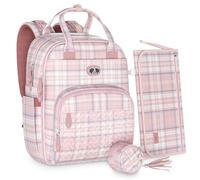 Dikaslon Mochila para pañales - Gran mochila para pañales con mucho espacio de almacenamiento, bolsa de pañales grande con soporte para chupete, cambiador y correas para cochecito - para mamá y papá