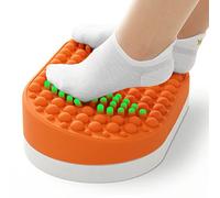 Dikdoc Reposapiés para debajo del escritorio en el trabajo, taburete de oficina en casa, masajeador otomano para aliviar la fascitis plantar, reposapiés de silicona suave, juguete antifatiga (naranja)