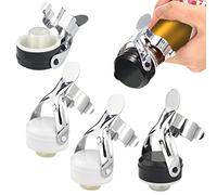 DIKEBAO 4 Tapones Universal para Conservar Cava y Vino Champagne, Antigoteo Mantiene el Fresco 10 Días