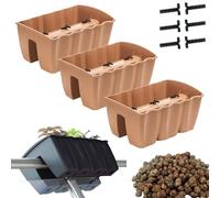 DIKEL 3X Caja de barandilla - Maceta de Interior y Exterior - Maceta - Maceta de balcón - Maceta Decorativa - DCRO400 + Arcilla expandida 5l - 280x395x200mm - Terracota