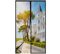 DIKER Mosquitera Puerta Magnetica 100x210cm Mosquiteras para Puertas con Imanes Potentes, Cortina Mosquitera Puerta Exterior Cierre Automático - Malla Fina, Negro