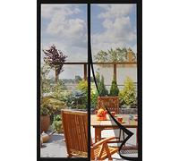 DIKER Mosquitera Puerta Magnetica 120x210cm, Cortina Antimoscas de Malla Antimosquitos con Iman, Mosquiteras Puertas Magnética, Malla Anti Insectos para Puerta Corredera Negro