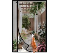 DIKER Mosquitera Puerta Magnetica 120x210cm Uñas de Gato Seguras, Cortina Antimoscas de Malla Antimosquitos con Iman, Mosquiteras Puertas Magnética, Malla Anti Insectos para Puerta Corredera Negro