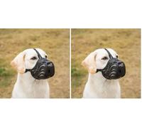 Diketone Bozal Perro，Bozales para Perros Grandes Bozal de Silicona para Perros, los Perros Pueden Jadear y Beber, Evitando Morder, Masticar y Ladrar（Negro,XL） (Paquete de 2)