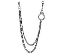 DIKJAK Cadena de pantalones góticos, llavero tipo cartera, accesorio de cintura para jeans, ropa de calle y rebeldes para mujeres y hombres, Cadenas para pantalones negros, 12.0 Inches