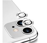 DIKKAR Protector de Lente de Cámara para iPhone 11, HD Vidrio Templado Aleación de Aluminio Pegatina Protectora de Cámara Negra,Película de Cubierta de Pantalla de Lente Antiarañazos (Plata)