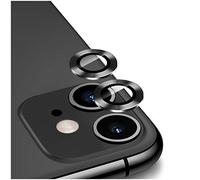 DIKKAR Protector de Lente de Cámara para iPhone 11, HD Vidrio Templado Aleación de Aluminio Pegatina Protectora de Cámara Negra,Película de Cubierta de Pantalla de Lente Antiarañazos (Negro)