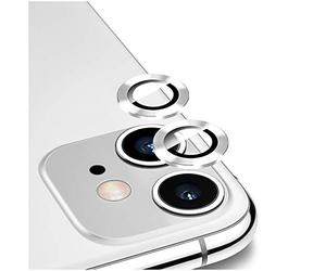 DIKKAR Protector de Lente de Cámara para iPhone 11, HD Vidrio Templado Aleación de Aluminio Pegatina Protectora de Cámara Negra,Película de Cubierta de Pantalla de Lente Antiarañazos (Plata)
