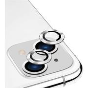 DIKKAR Protector de Lente de Cámara para iPhone 14/14Plus, HD Vidrio Templado Aleación de Aluminio Pegatina Protectora de Cámara Negra,Película de Cubierta de Pantalla de Lente (Blanco Estrella)