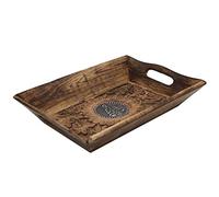 Diko.style® - Bandeja Vaciabolsillos Recibidor Madera Decorativa - Estilo Oriental con budas Decorativos, Elefante Suerte y más a Elegir Porta Chaves -24X15,5X4,6 cm (Buda)