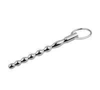 Dilatador hueco de acero inoxidable Uretra con anillo para glande Enchufe para pene Catéter Sondeo Masaje de próstata Masturbación Estimulador de enchufe uretral Cetro Príncipe Juguete sexual(A)