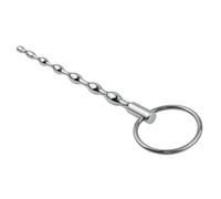 Dilatador hueco de acero inoxidable Uretra con anillo para glande Enchufe para pene Catéter Sondeo Masaje de próstata Masturbación Estimulador de enchufe uretral Cetro Príncipe Juguete sexual(B)