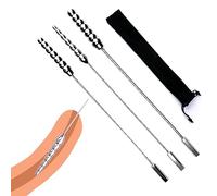 Dilatadores uretrales de acero inoxidable de 26 cm de largo Catéter Bola con tapón para el pene Sondas uretrales Dilatador uretral con sonido Masaje de próstata SM Masturbación Juguetes sexuales(L)