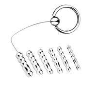 Dilatadores uretrales de acero inoxidable Tapón de pene de metal Catéter Dilatador uretral Sonidos Estimulación de la uretra SM Masturbación de próstata Juguetes sexuales para hombres(L)