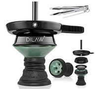 DILAW® Juego de cazoleta para shisha y colador de tabaco, pinzas para carbón, cabezal para chimenea, color: verde