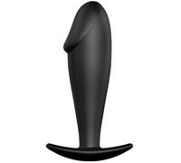 Pretty love plug anal silicona forma pene - negro