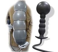 Dildo anal de silicona hinchable con columna, tapón anal de expansión, estimulación anal, plug anal experimental, juguete sexual para hombres y mujeres, color negro, 50 cm de largo, diámetro 3,5-14 cm