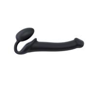 Dildo clásico sin vibración - doble estimulación para parejas - silicona de calidad con forma ergonómica - sin correas - uso sin manos y memoria de forma adaptable - Strap-On-Me (Negro, M)