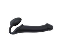 Dildo clásico sin vibración - doble estimulación para parejas - silicona de calidad con forma ergonómica - sin correas - uso sin manos y memoria de forma adaptable - Strap-On-Me (Negro, L)