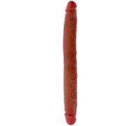 Dildo doble realista de silicona - 35 cm x 3,5 cm ø - con prepucio móvil
