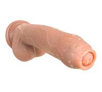 Dildo gigante 22 cm Penis de gran tamaño de la réplica de silicona con succión fuerte y foreSkin natural Masturbador real Dintbolador realista Dildo para femenino G-Spot y estimulación anal Big Dildo