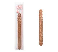 Dildos clásicos marca Calexotics Fallo realistico doppio Size Queen Double Dong 17 Inch caramel