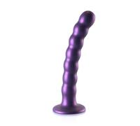 Dildos clásicos marca OUCH! Dildo vaginale con ventosa a sfere Beaded G-Spot Dildo 6,5'' / 16,5 cm Metallic Purple