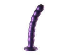 Dildos clásicos marca OUCH! Dildo vaginale con ventosa a sfere Beaded G-Spot Dildo 8'' / 20,5 cm Metallic Purple