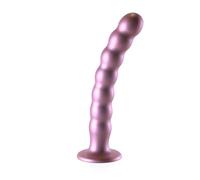 Dildos clásicos marca OUCH! Dildo vaginale con ventosa a sfere Beaded G-Spot Dildo 8'' / 20,5 cm Rose Gold